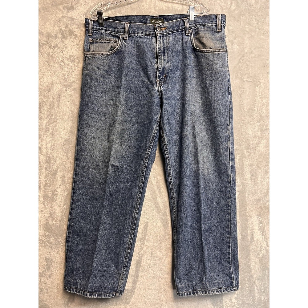 Eddie Bauer Relaxed Fit Jeans Mens 38x30 Blue Excellent Medium Wash Denim
